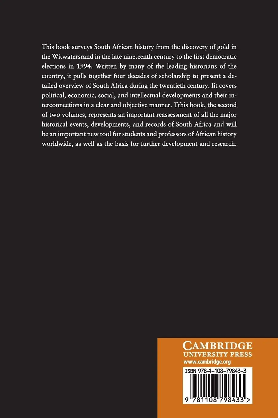 Rückseite: 9781108798433 | The Cambridge History of South Africa | Anne Kelk Mager (u. a.) | Buch