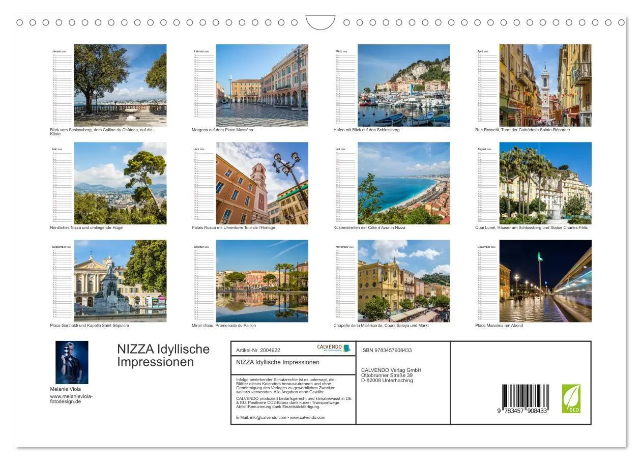 Bild: 9783457908433 | NIZZA Idyllische Impressionen (Wandkalender 2026 DIN A3 quer),...