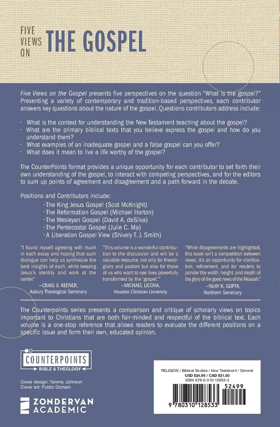 Rückseite: 9780310128533 | Five Views on the Gospel | Michael Horton (u. a.) | Taschenbuch | 2025