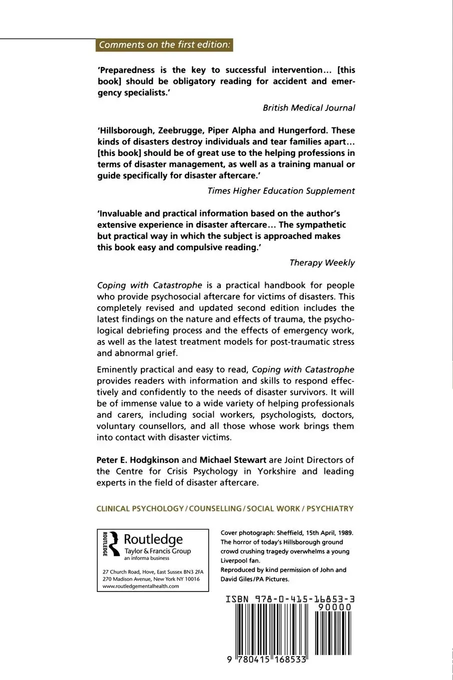 Rückseite: 9780415168533 | Coping With Catastrophe | Peter E. Hodgkinson (u. a.) | Taschenbuch