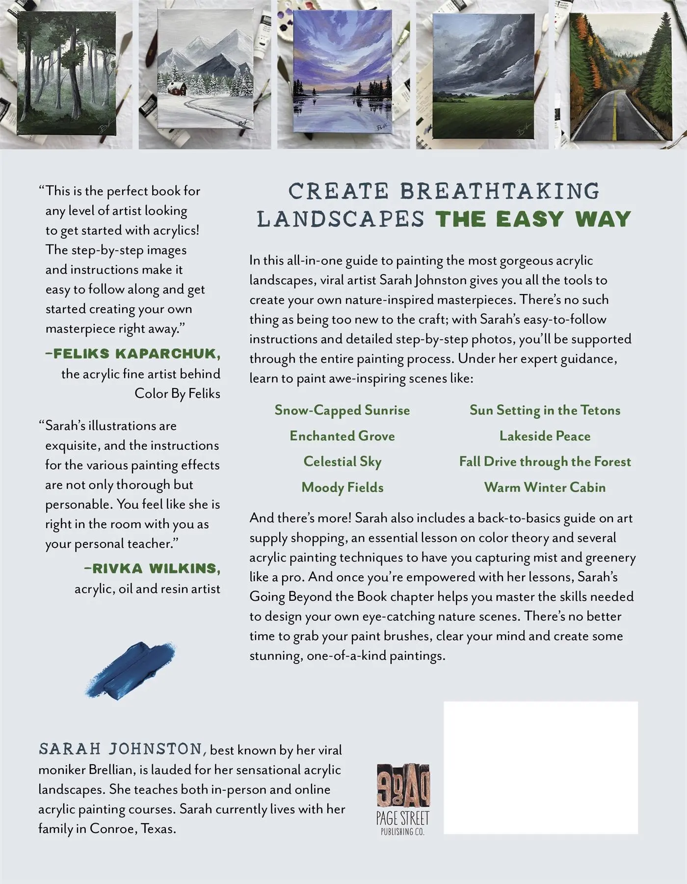 Rückseite: 9781645678533 | Acrylic Landscapes for Beginners | Sarah Johnston | Taschenbuch | 2024