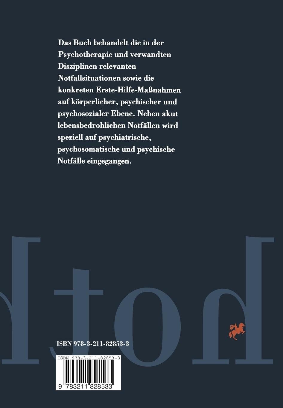 Rückseite: 9783211828533 | Erste Hilfe in der Psychotherapie | Ursula Dick-Ramsauer (u. a.) | xii