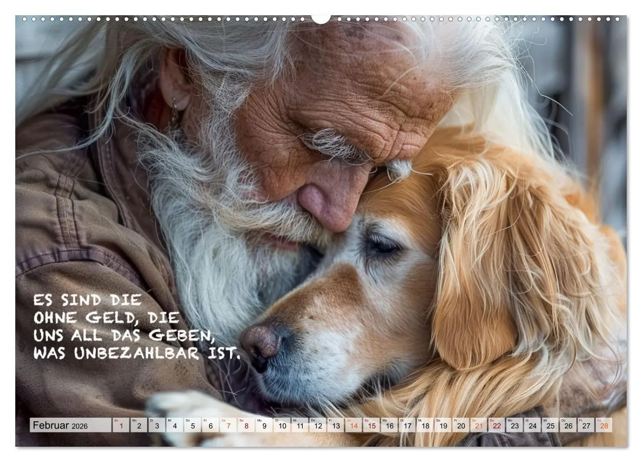 Bild: 9783457378533 | Hunde und berührende Sprüche (Wandkalender 2026 DIN A2 quer),...