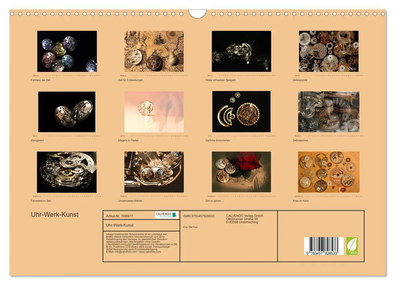 Bild: 9783457828533 | Uhr-Werk-Kunst (Wandkalender 2026 DIN A3 quer), CALVENDO...