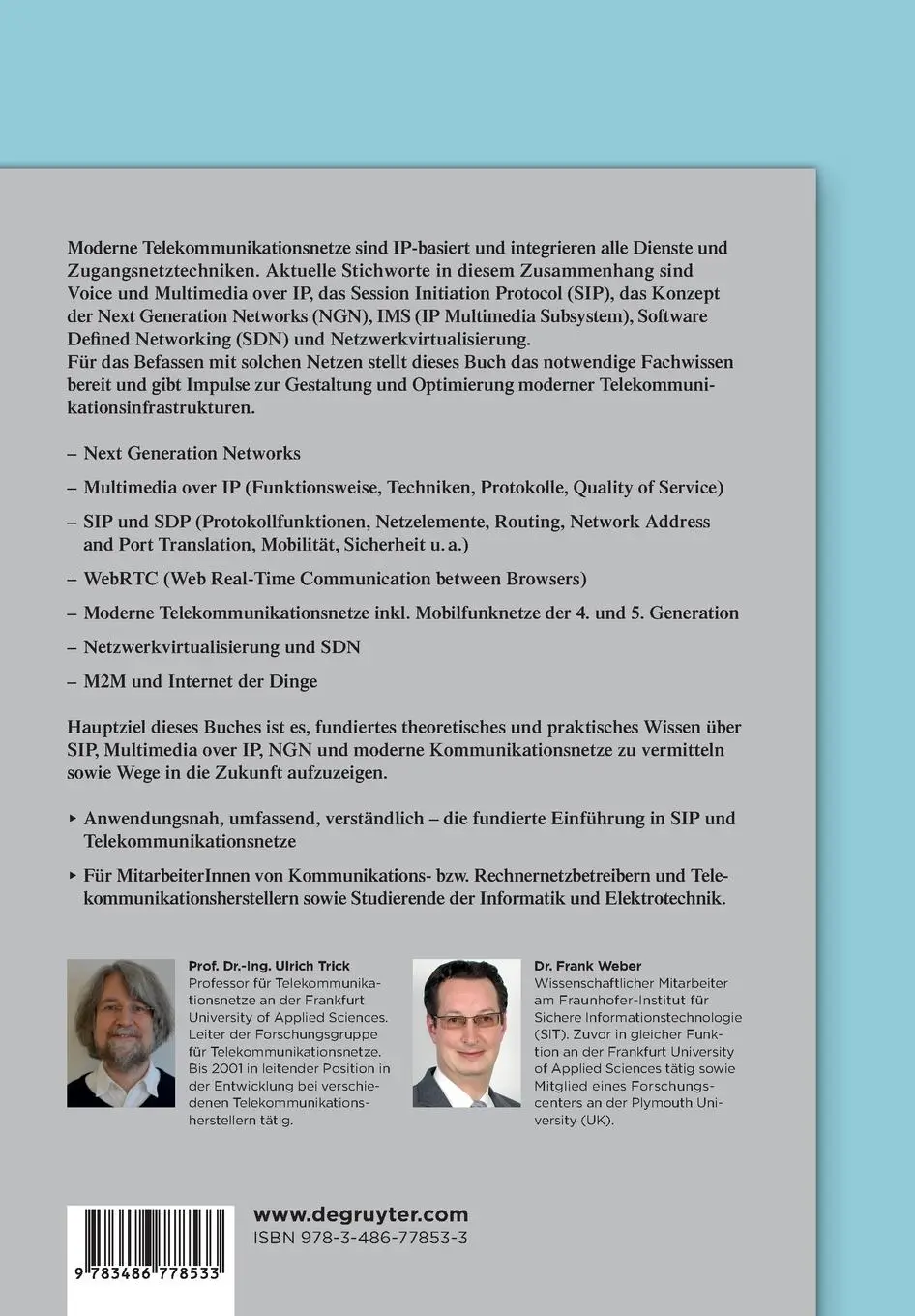 Rückseite: 9783486778533 | SIP und Telekommunikationsnetze | Frank Weber (u. a.) | Taschenbuch
