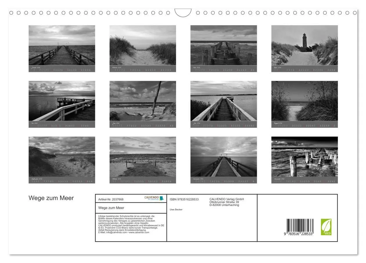 Bild: 9783516228533 | Wege zum Meer (Wandkalender 2026 DIN A3 quer), CALVENDO Monatskalender