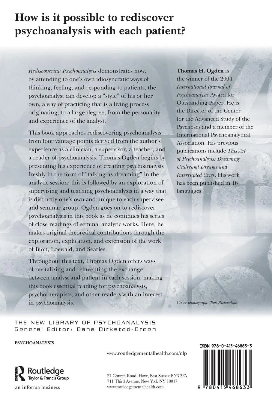 Rückseite: 9780415468633 | Rediscovering Psychoanalysis | Thomas H. Ogden | Taschenbuch | 2008