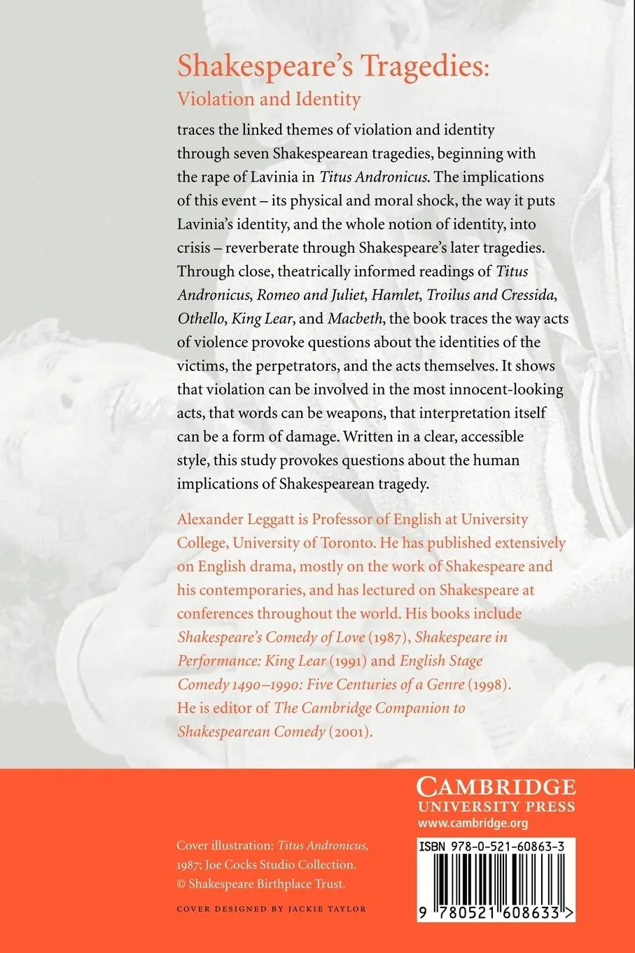 Rückseite: 9780521608633 | Shakespeare's Tragedies | Violation and Identity | Alexander Leggatt