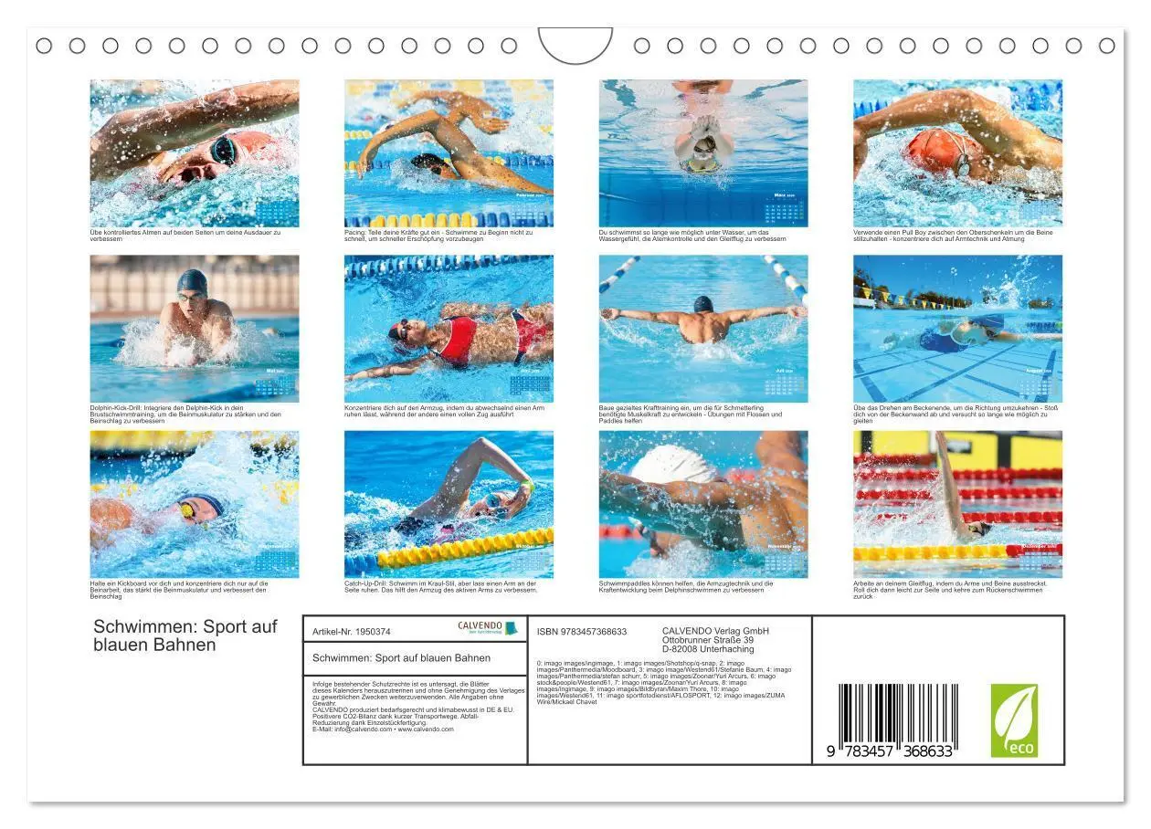 Bild: 9783457368633 | Schwimmen: Sport auf blauen Bahnen (Wandkalender 2026 DIN A4 quer),...