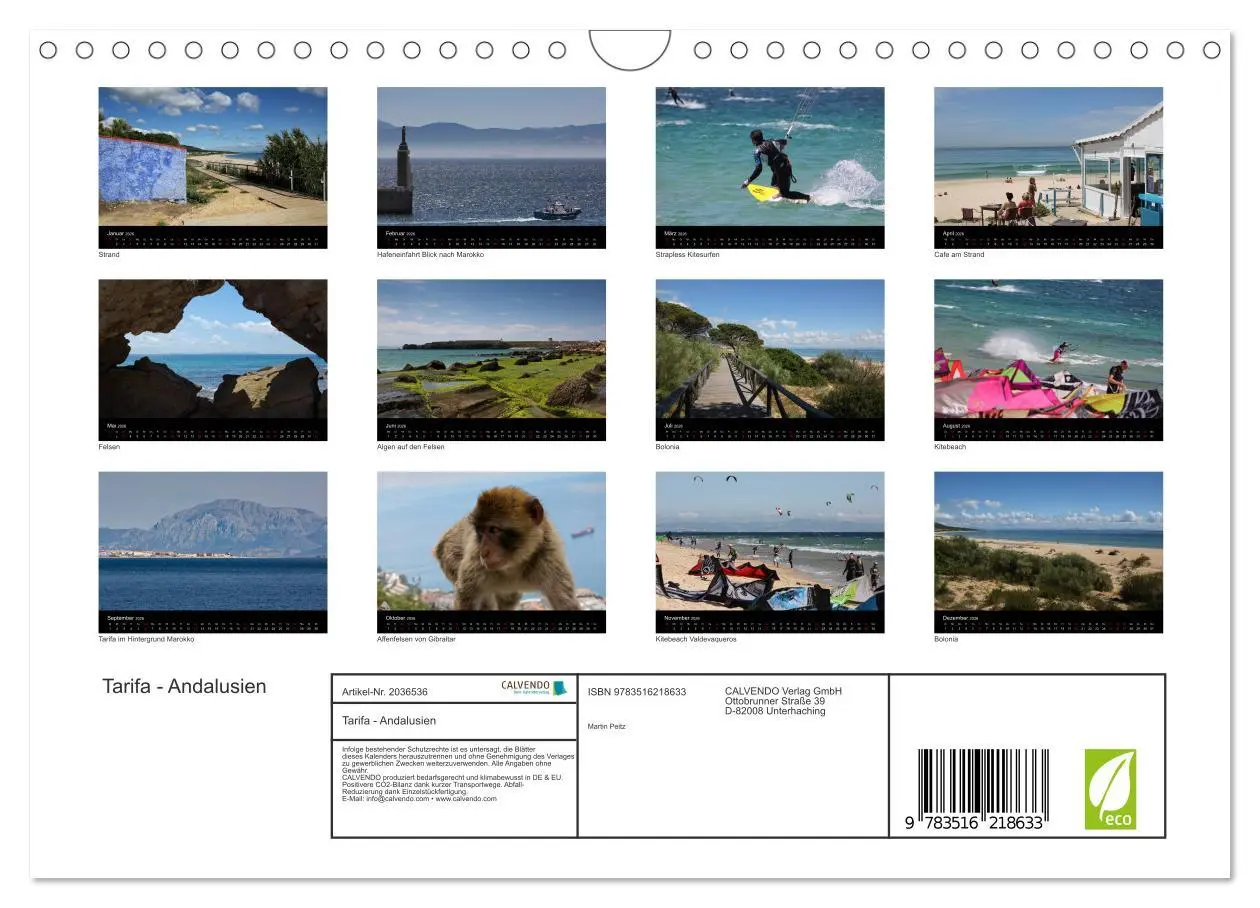 Bild: 9783516218633 | Tarifa - Andalusien (Wandkalender 2026 DIN A4 quer), CALVENDO...