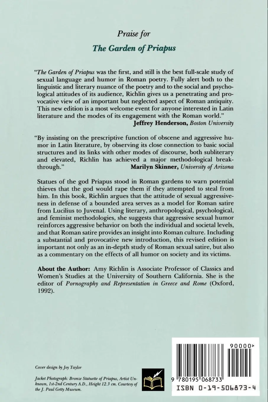 Rückseite: 9780195068733 | The Garden of Priapus | Sexuality and Aggression in Roman Humor | Buch