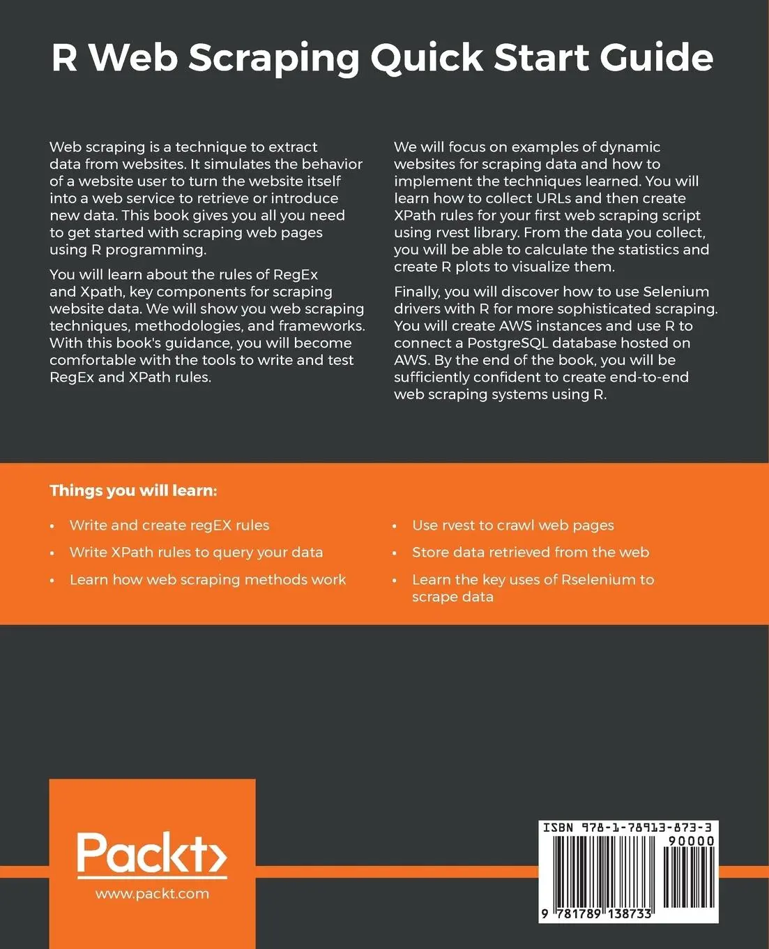 Rückseite: 9781789138733 | R Web Scraping Quick Start Guide | Olgun Aydin | Taschenbuch | 2018