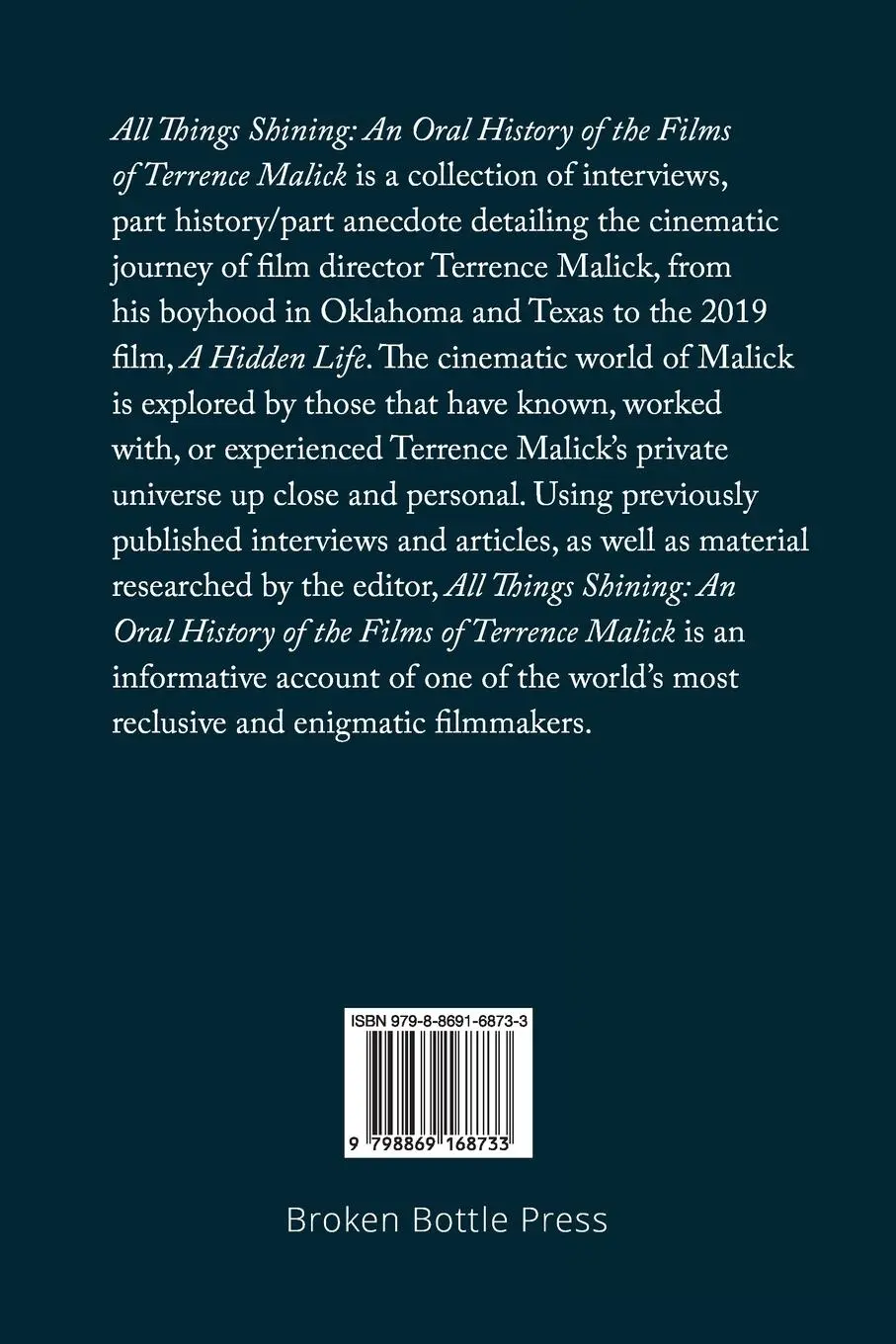Rückseite: 9798869168733 | All Things Shining | An Oral History of the Films of Terrence Malick