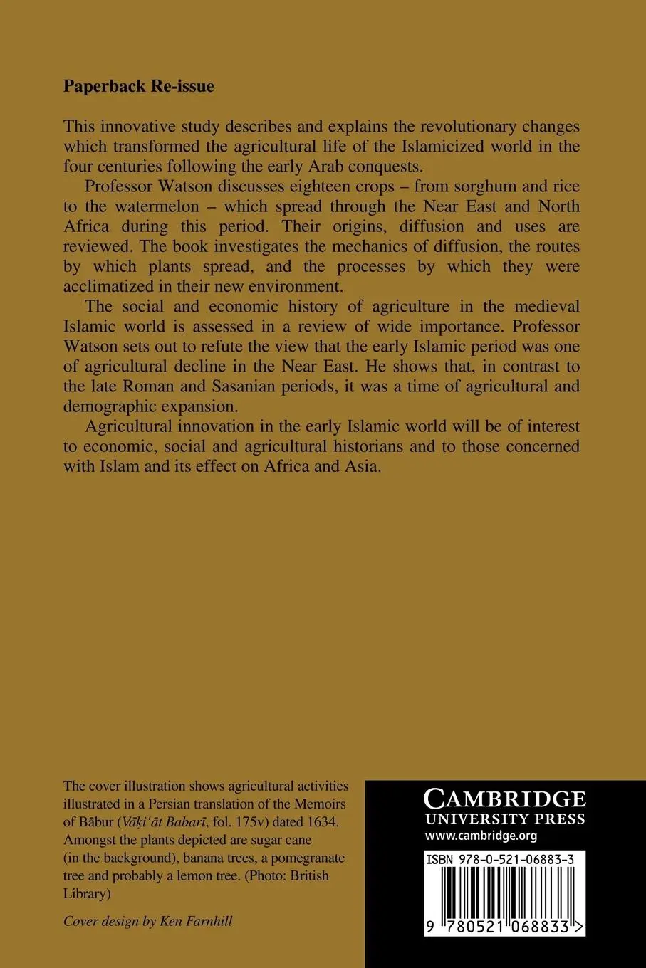 Rückseite: 9780521068833 | Agricultural Innovation in the Early Islamic World | Watson (u. a.)