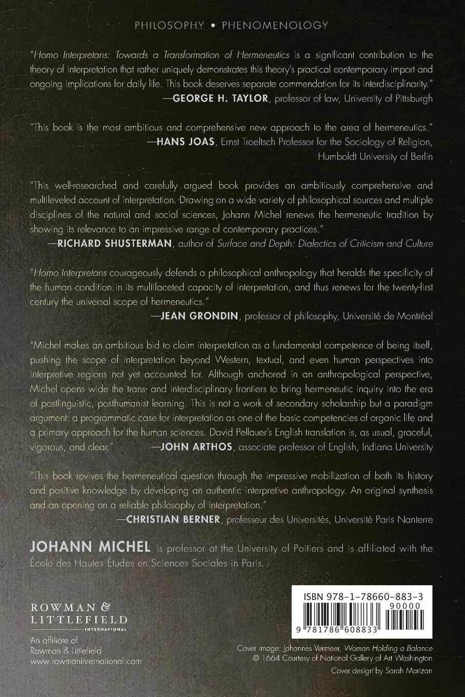 Rückseite: 9781786608833 | Homo Interpretans | Towards a Transformation of Hermeneutics | Michel