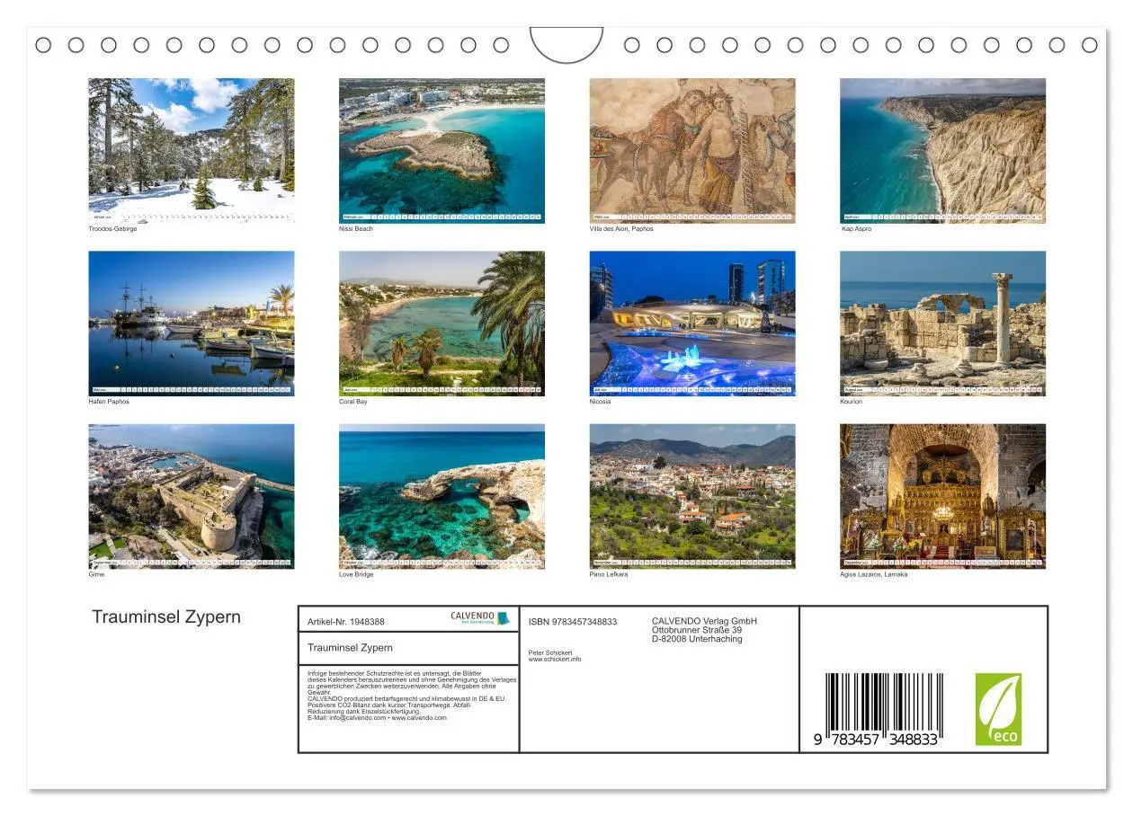 Bild: 9783457348833 | Trauminsel Zypern (Wandkalender 2026 DIN A4 quer), CALVENDO...