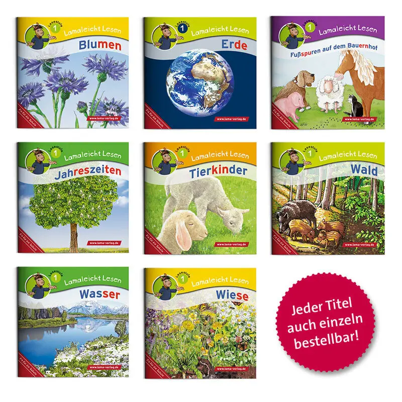 Cover: 9783867518833 | Lamaleicht Lesen Themenset Lesestufe 1, 8 Teile | Natur und Umwelt