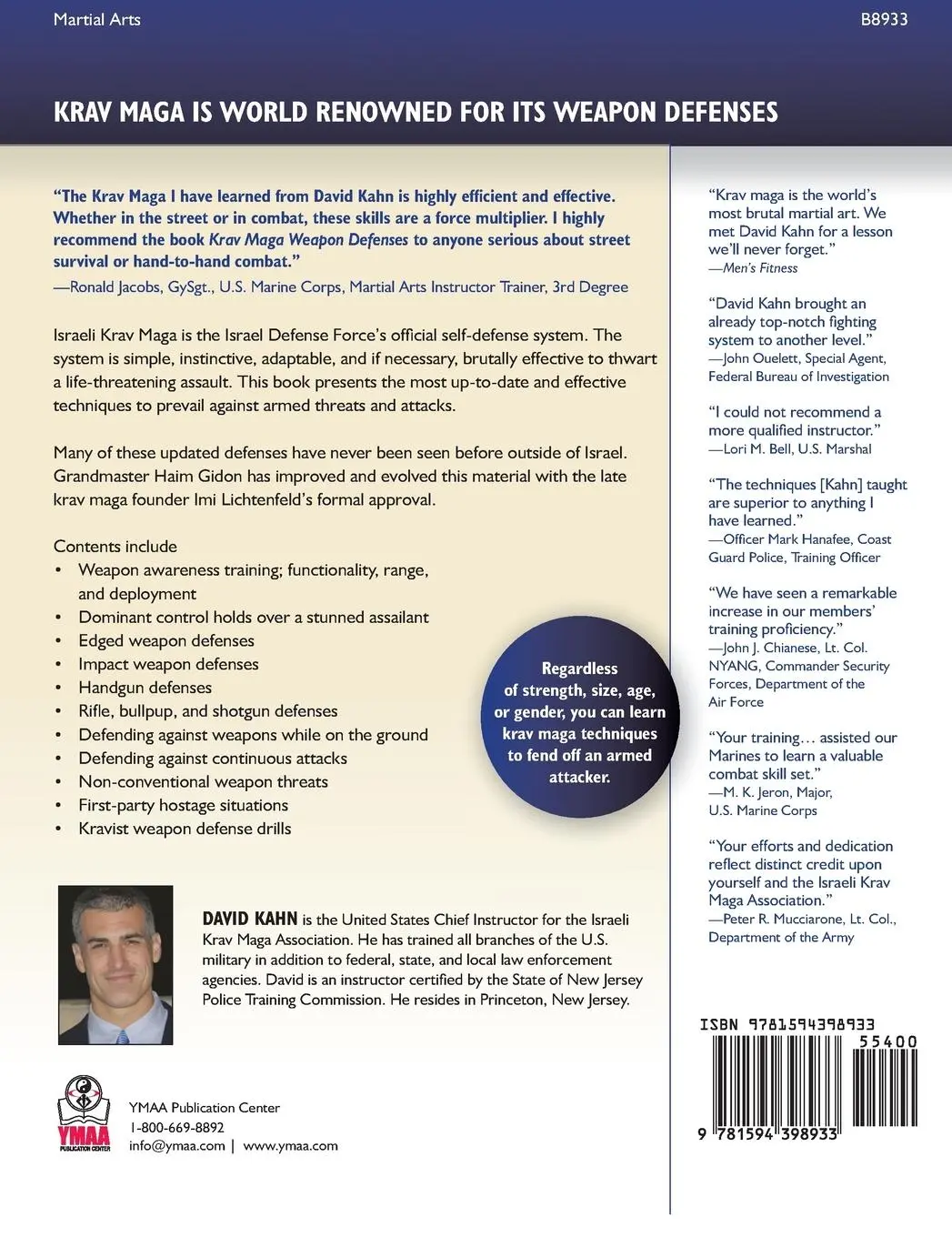 Rückseite: 9781594398933 | Krav Maga Weapon Defenses | David Kahn | Buch | Gebunden | Englisch