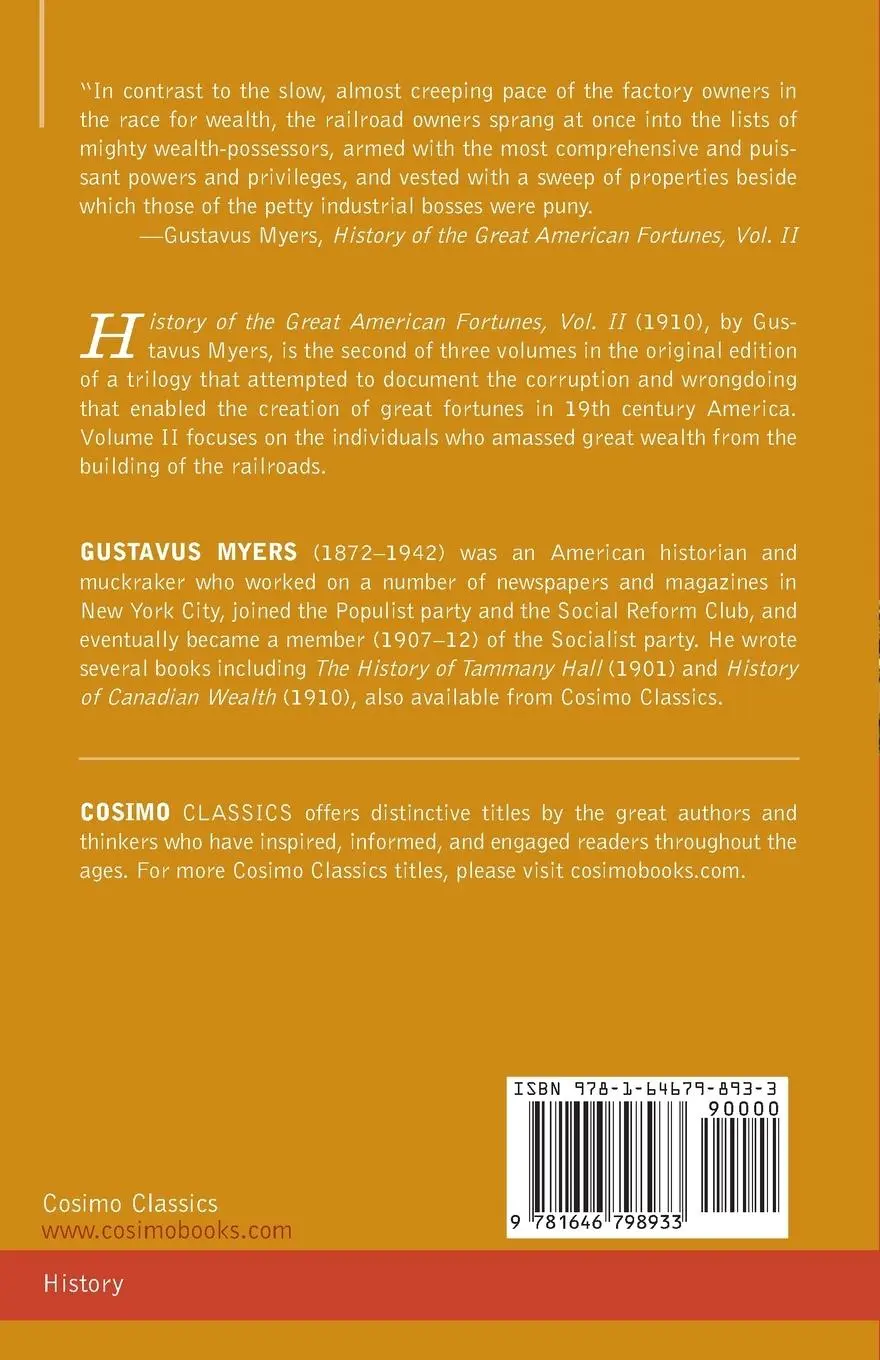 Rückseite: 9781646798933 | History of the Great American Fortunes, Volume II | Gustavus Myers