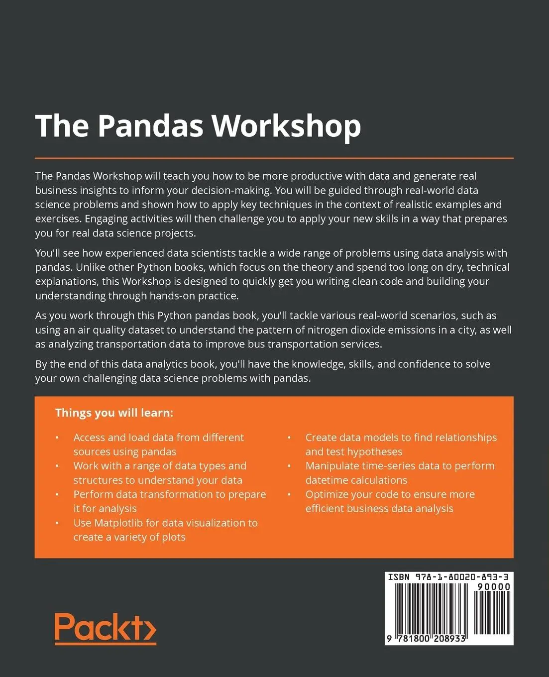 Rückseite: 9781800208933 | The Pandas Workshop | Blaine Bateman (u. a.) | Taschenbuch | Englisch