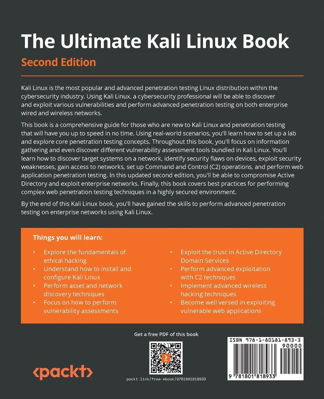 Rückseite: 9781801818933 | The Ultimate Kali Linux Book - Second Edition | Glen D. Singh | Buch