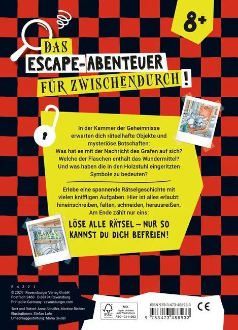 Rückseite: 9783473488933 | Ravensburger Escape Rätsel - Kammer der Geheimnisse | Anne Scheller