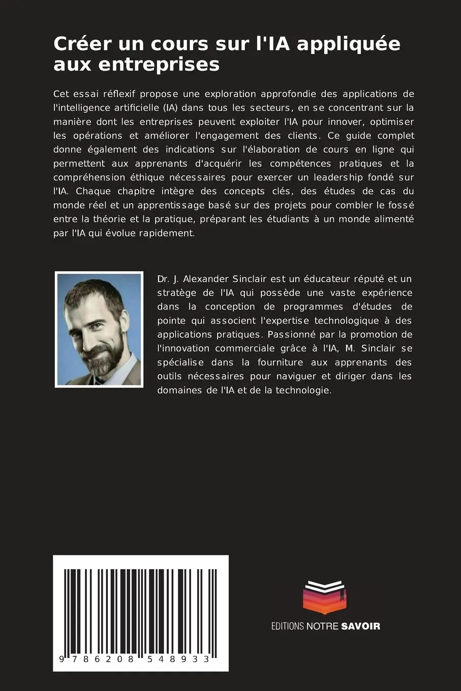 Rückseite: 9786208548933 | Créer un cours sur l'IA appliquée aux entreprises | Sinclair | Buch