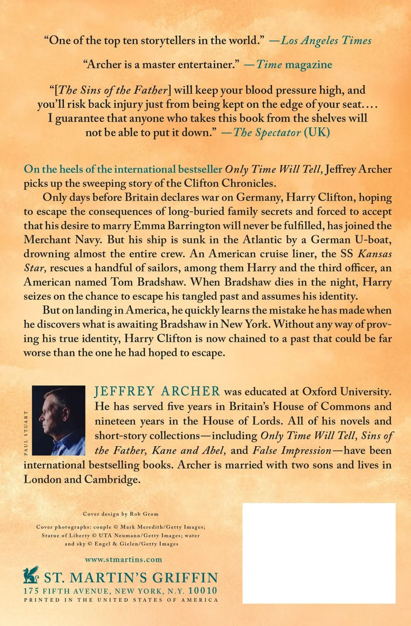 Rückseite: 9781250039033 | Sins of the Father | Jeffrey Archer | Taschenbuch | Englisch | 2013