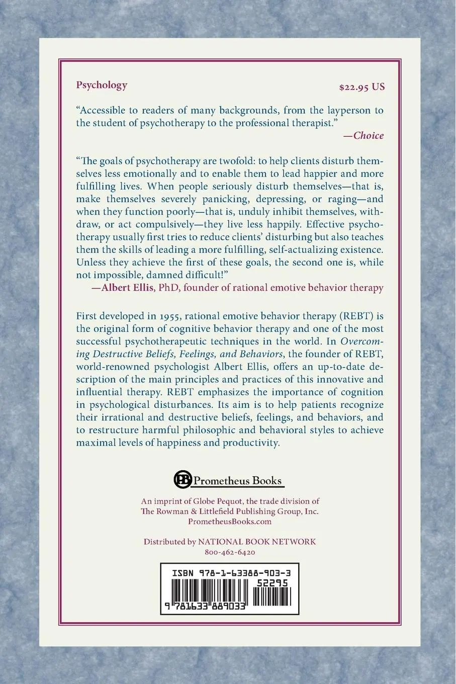Rückseite: 9781633889033 | Overcoming Destructive Beliefs, Feelings, and Behaviors | Albert Ellis