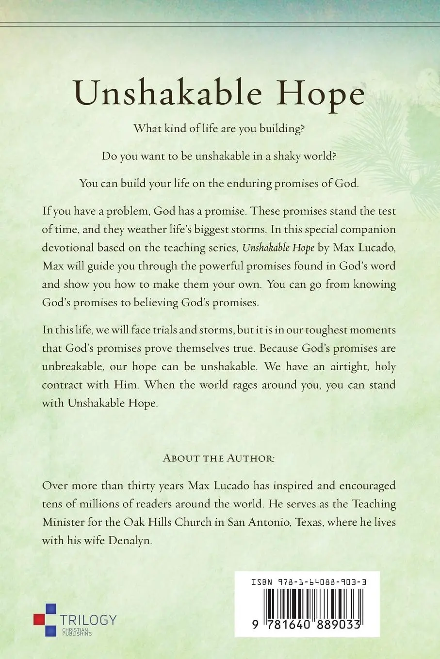 Rückseite: 9781640889033 | Unshakable Hope | Building Our Lives on the Promises of God | Lucado