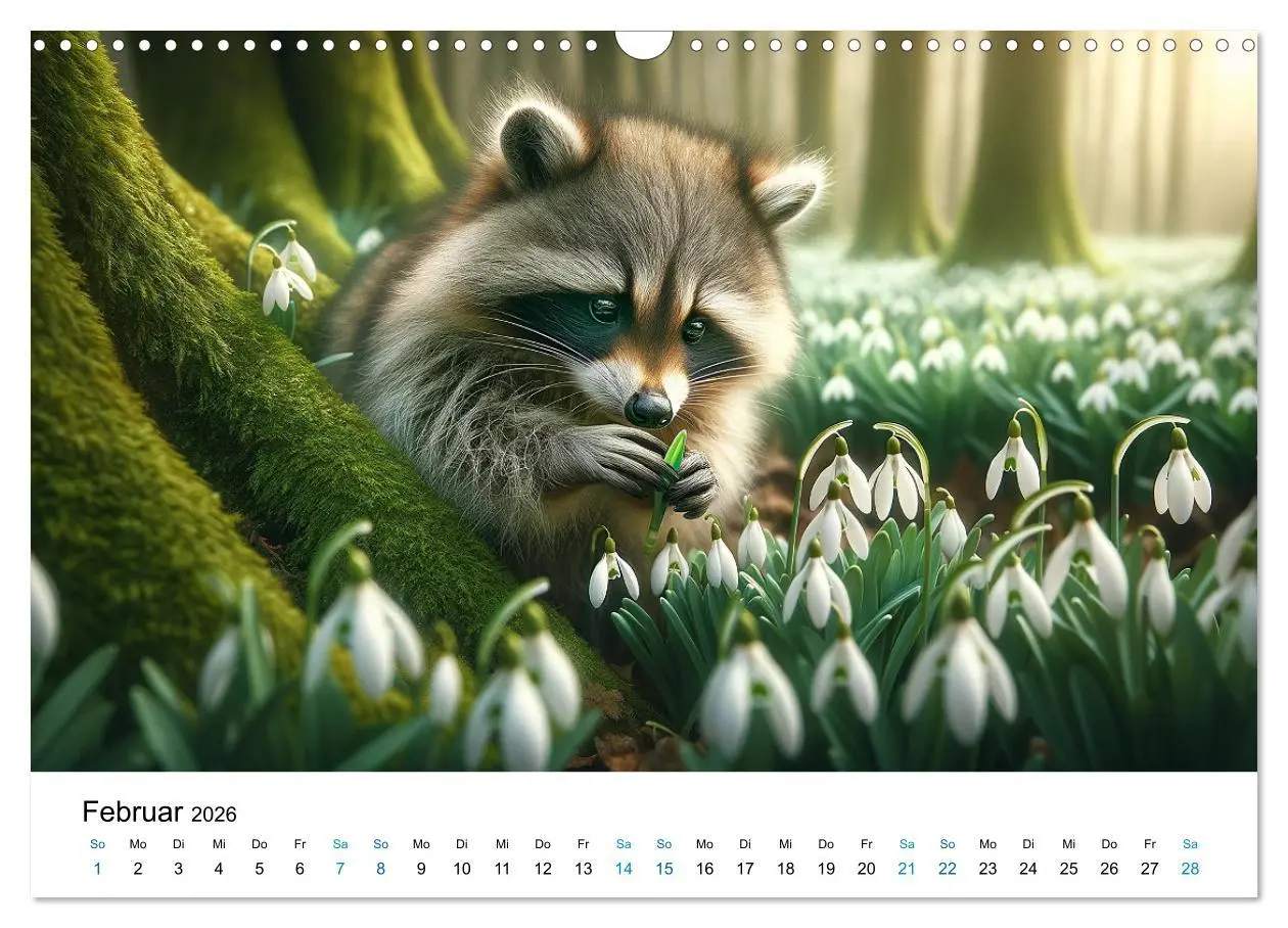 Bild: 9783457469033 | Lustige Waschbären (Wandkalender 2026 DIN A3 quer), CALVENDO...