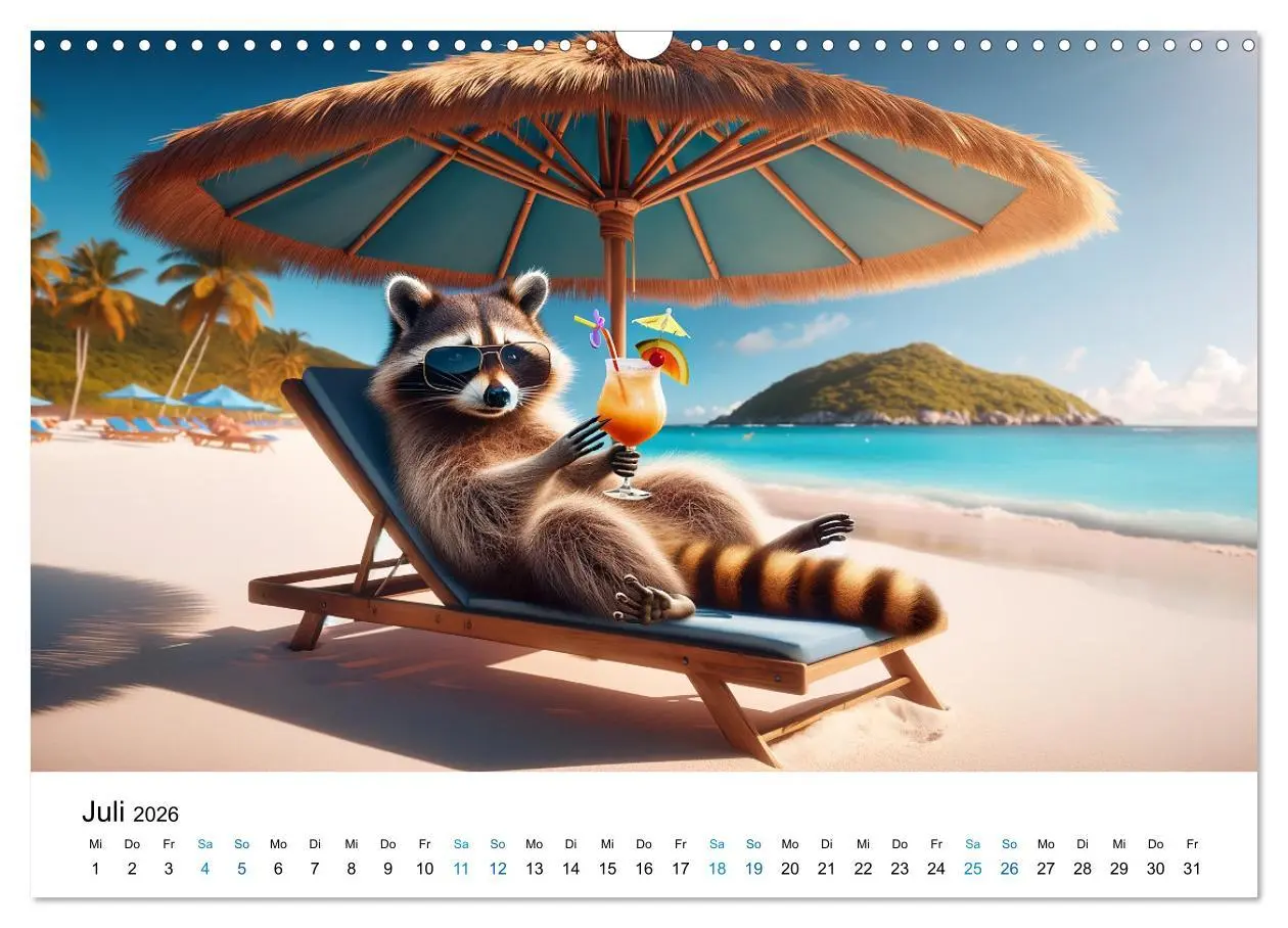 Bild: 9783457469033 | Lustige Waschbären (Wandkalender 2026 DIN A3 quer), CALVENDO...