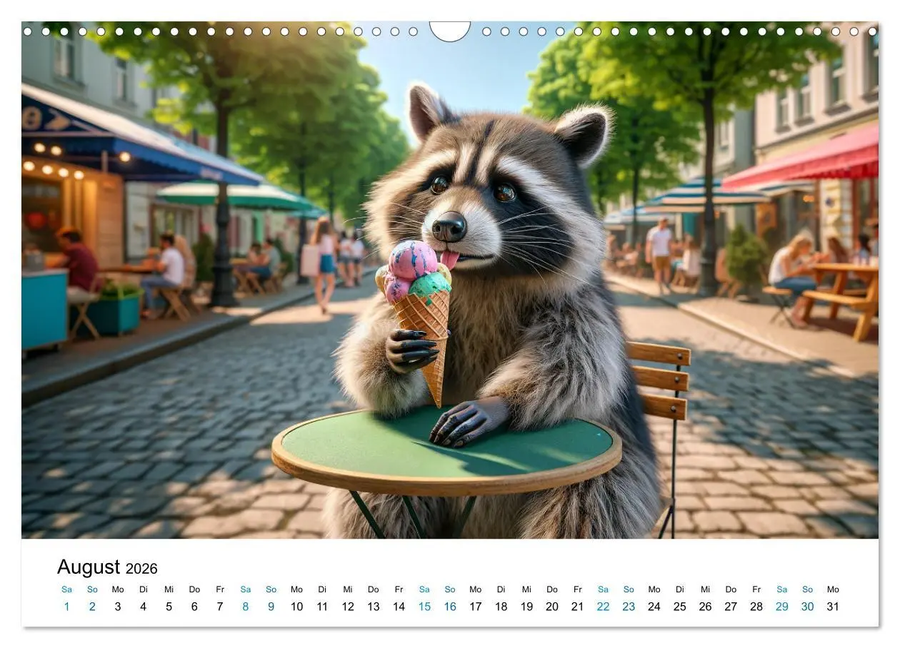Bild: 9783457469033 | Lustige Waschbären (Wandkalender 2026 DIN A3 quer), CALVENDO...