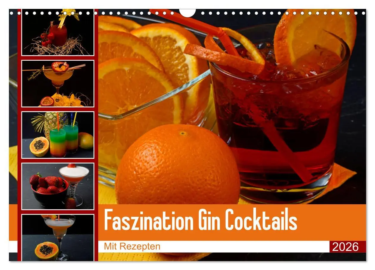 Cover: 9783457609033 | Faszination Gin Cocktails (Wandkalender 2026 DIN A3 quer), CALVENDO...