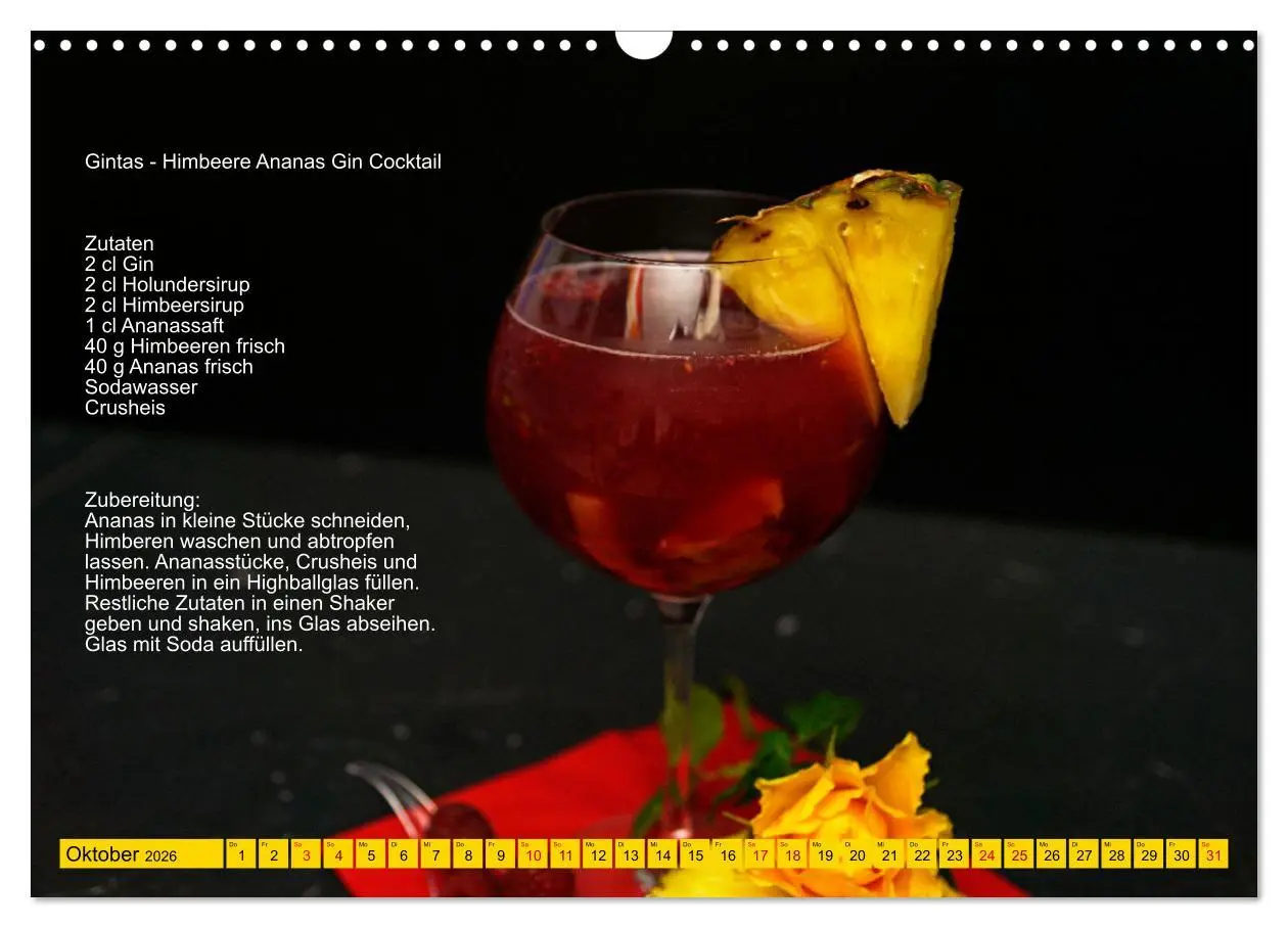 Bild: 9783457609033 | Faszination Gin Cocktails (Wandkalender 2026 DIN A3 quer), CALVENDO...