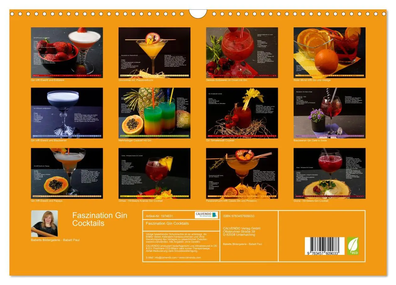 Bild: 9783457609033 | Faszination Gin Cocktails (Wandkalender 2026 DIN A3 quer), CALVENDO...