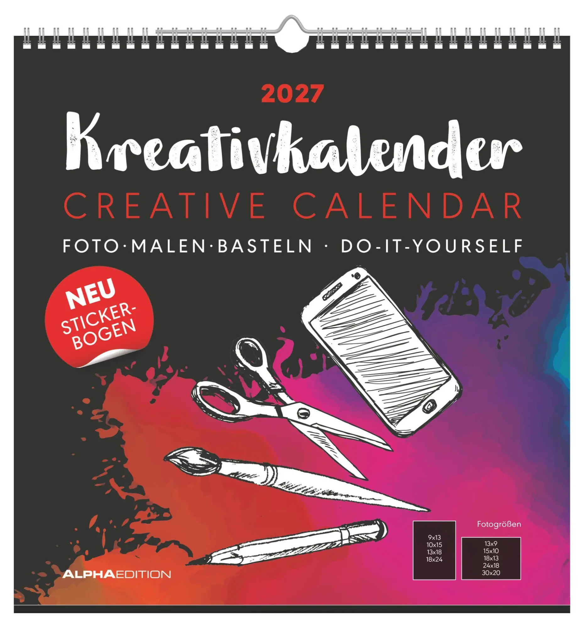 Cover: 4069095019133 | Kreativkalender XL schwarz 2027 | Neumann Verlage GmbH &amp; Co KG | 14 S.