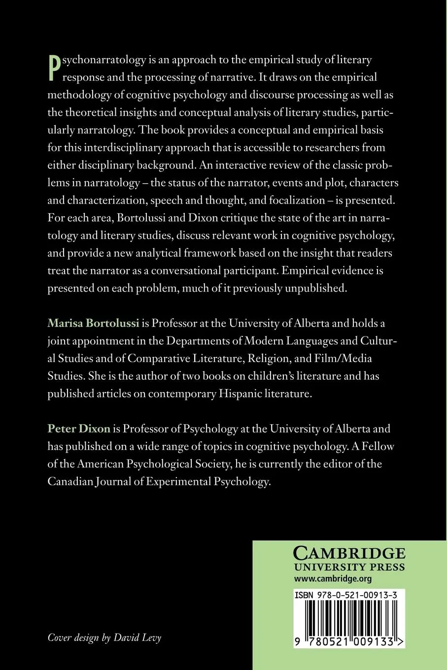 Rückseite: 9780521009133 | Psychonarratology | Marisa Bortolussi (u. a.) | Taschenbuch | Englisch