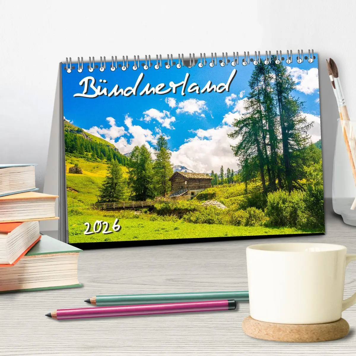 Bild: 9783457769133 | Bündnerland (Tischkalender 2026 DIN A5 quer), CALVENDO Monatskalender