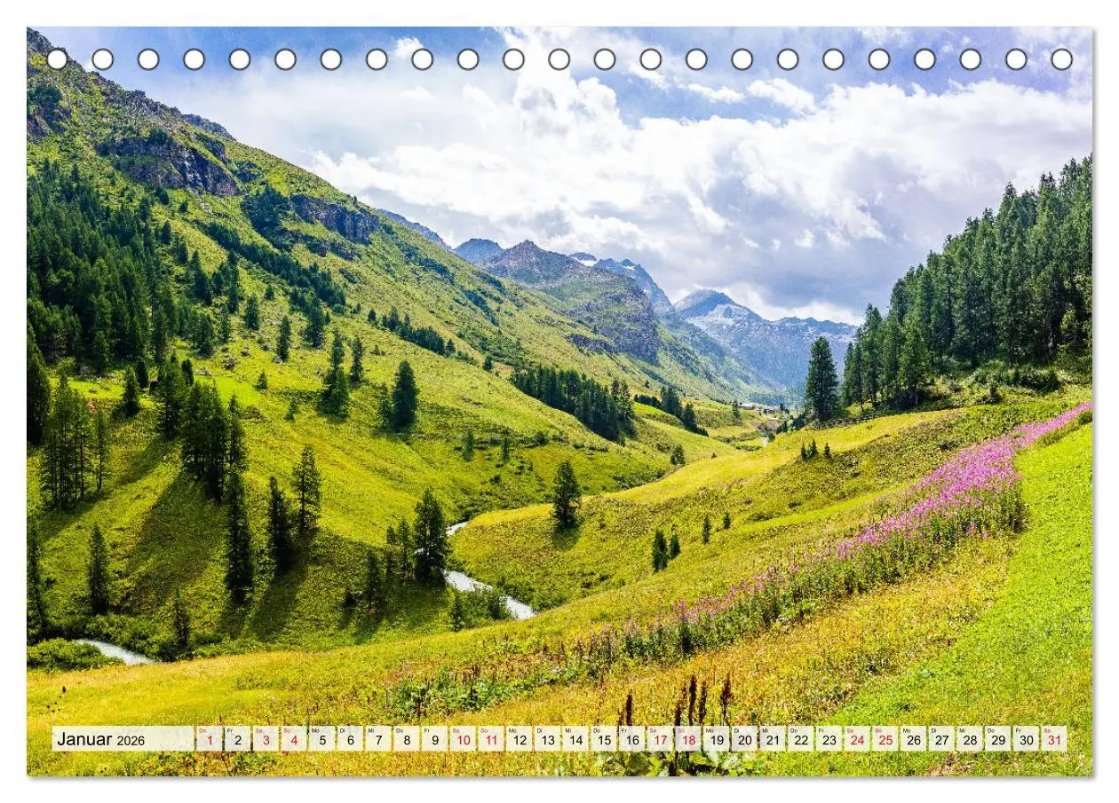 Bild: 9783457769133 | Bündnerland (Tischkalender 2026 DIN A5 quer), CALVENDO Monatskalender