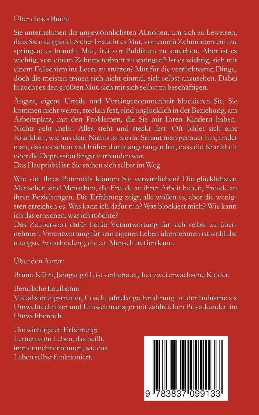 Rückseite: 9783837099133 | Mut | Abenteuer Leben | Bruno Kühn | Taschenbuch | 140 S. | Deutsch
