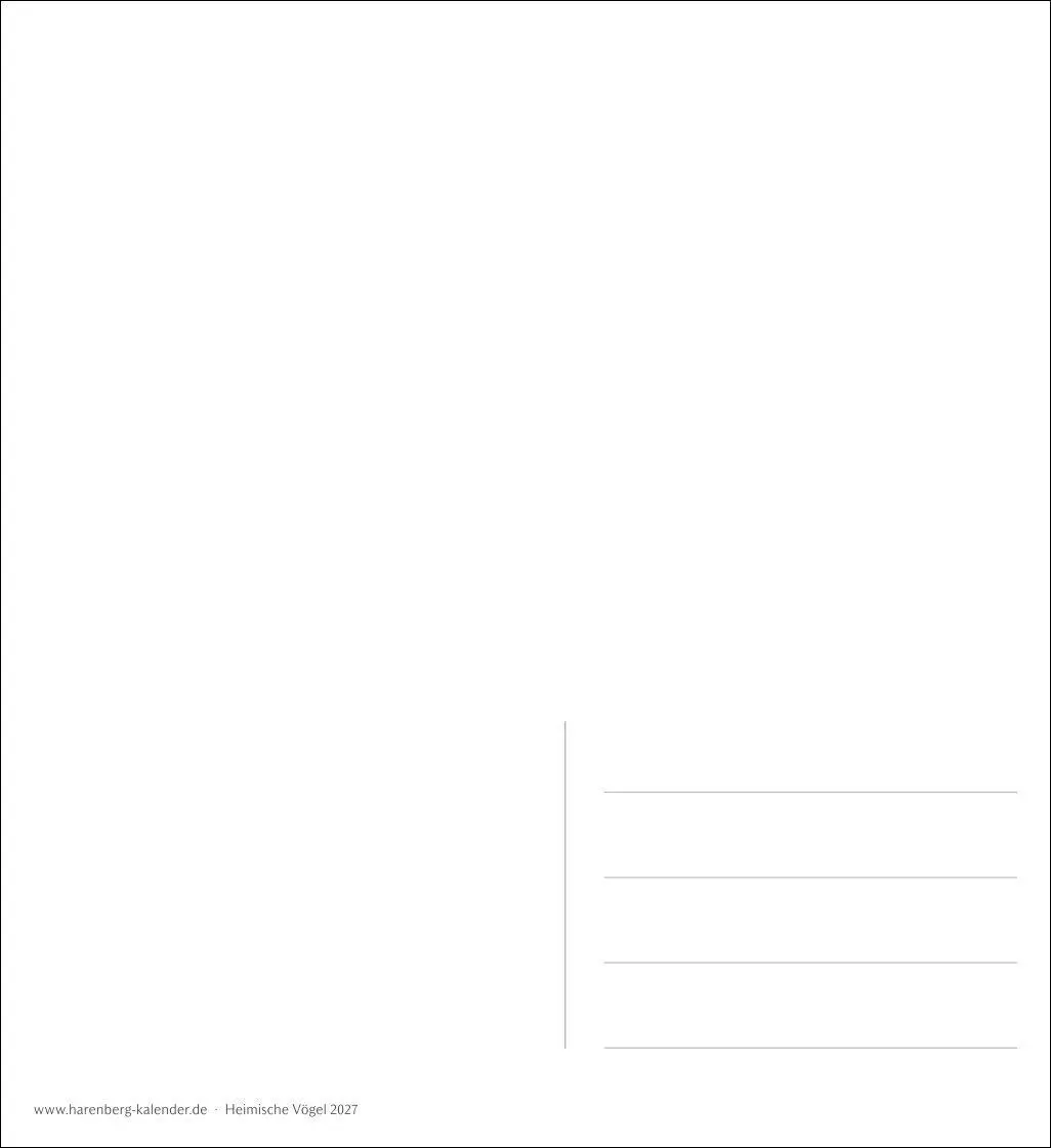 Bild: 9783840039133 | Heimische Vögel Postkartenkalender 2027 - Wochenkalender mit 53...