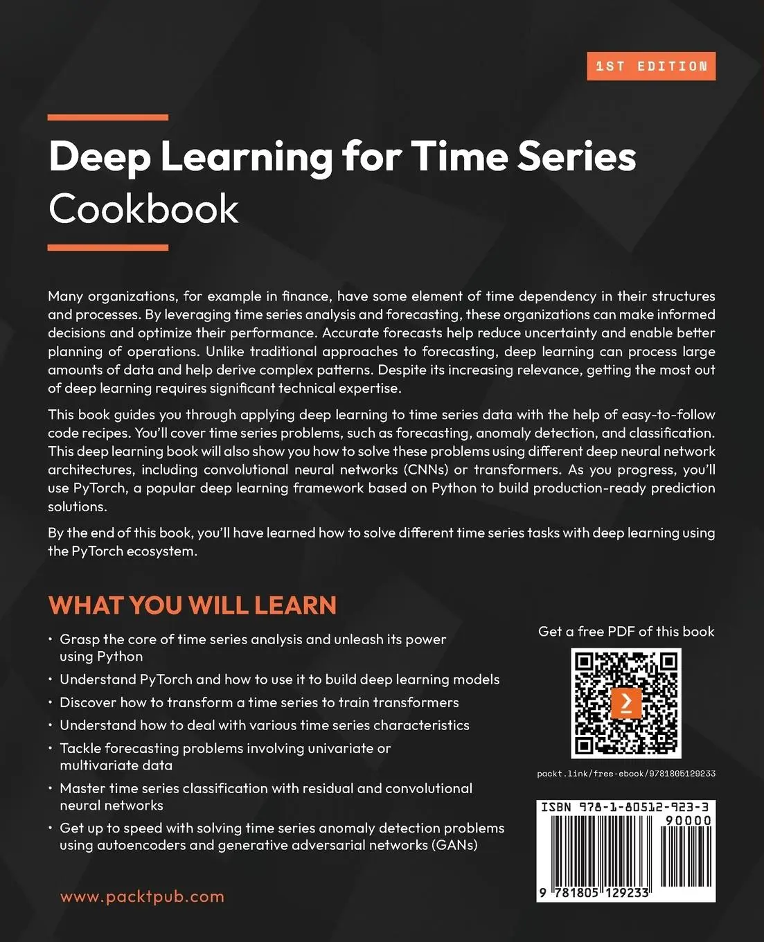 Rückseite: 9781805129233 | Deep Learning for Time Series Cookbook | Vitor Cerqueira (u. a.)