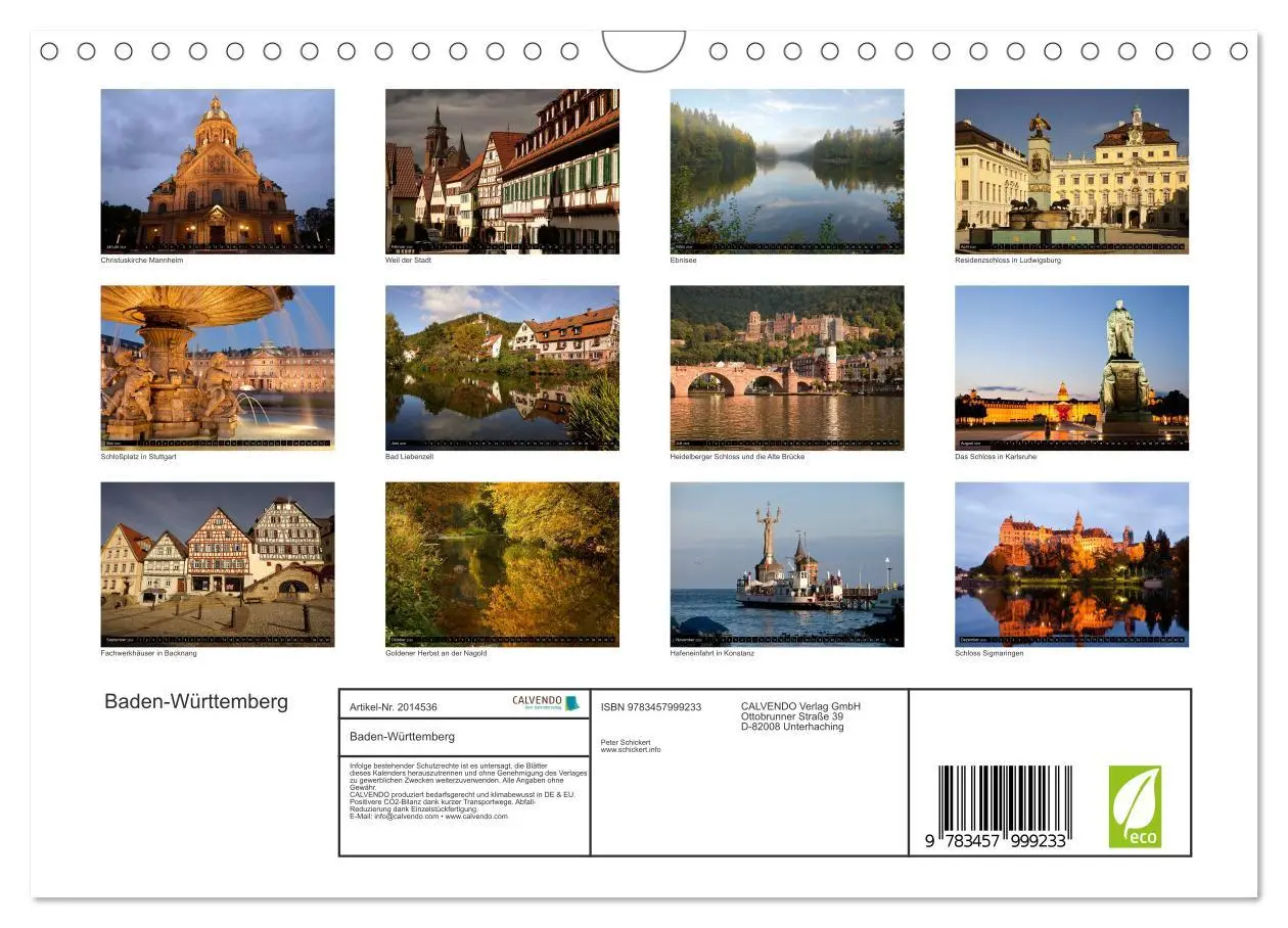 Bild: 9783457999233 | Baden-Württemberg (Wandkalender 2026 DIN A4 quer), CALVENDO...