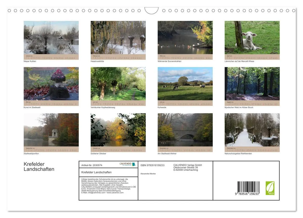 Bild: 9783516159233 | Krefelder Landschaften (Wandkalender 2026 DIN A3 quer), CALVENDO...