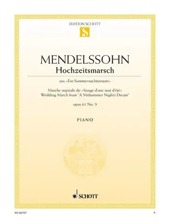 Cover: 9790001089333 | Hochzeitsmarsch Opus 61/9 | Felix Mendelssohn Bartholdy | Buch | 2001