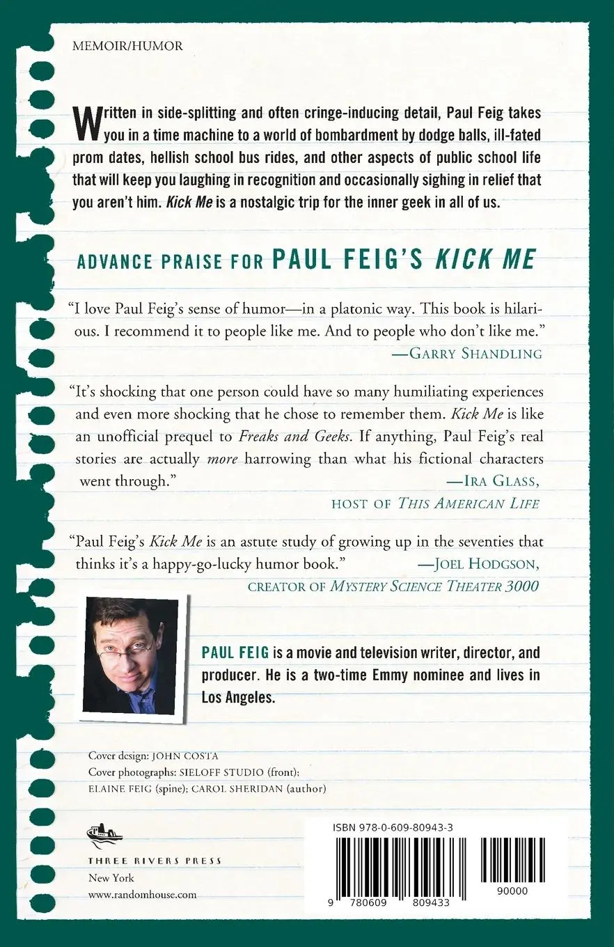 Rückseite: 9780609809433 | Kick Me | Adventures in Adolescence | Paul Feig | Taschenbuch | 2002