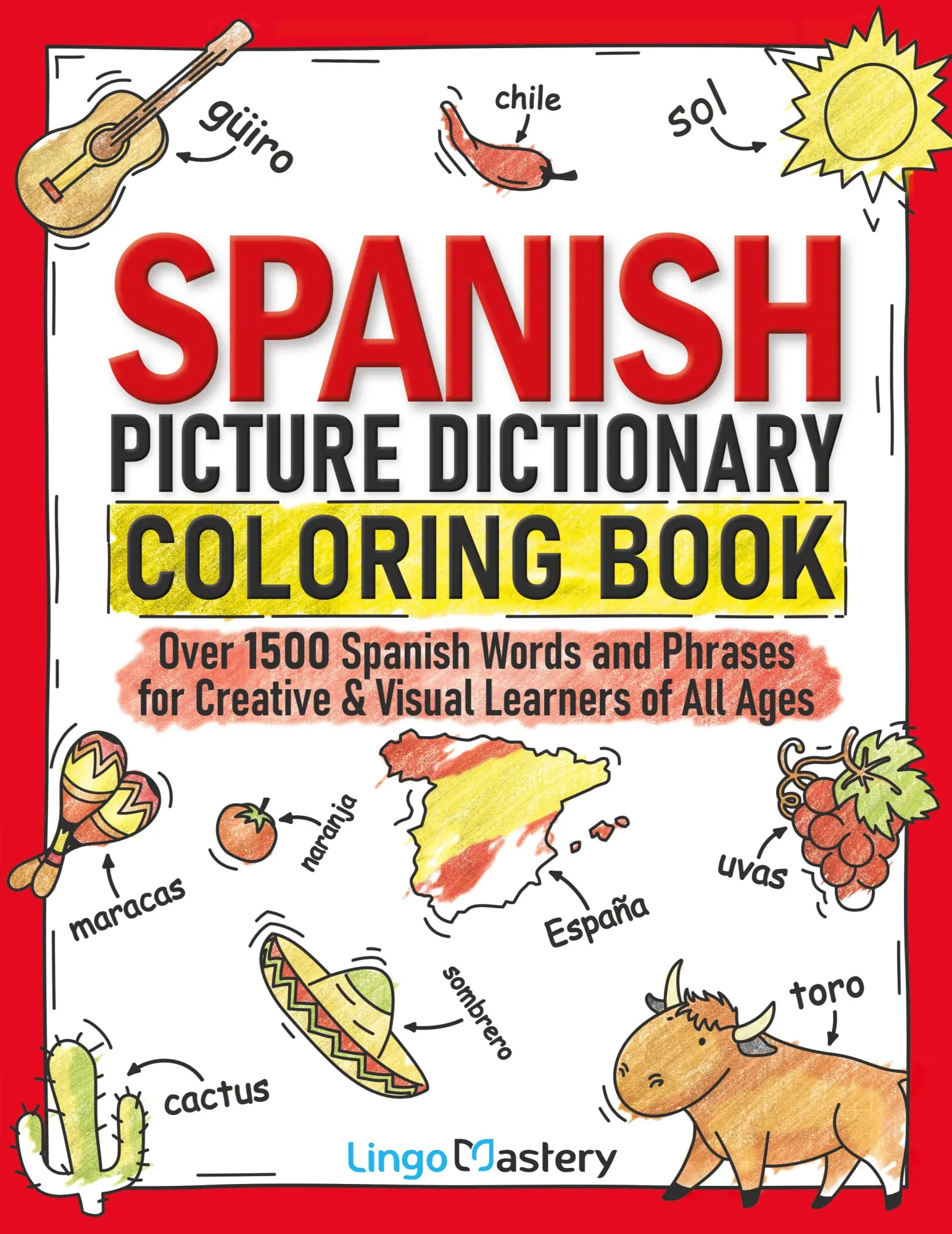 Cover: 9781951949433 | Spanish Picture Dictionary Coloring Book | Lingo Mastery | Taschenbuch
