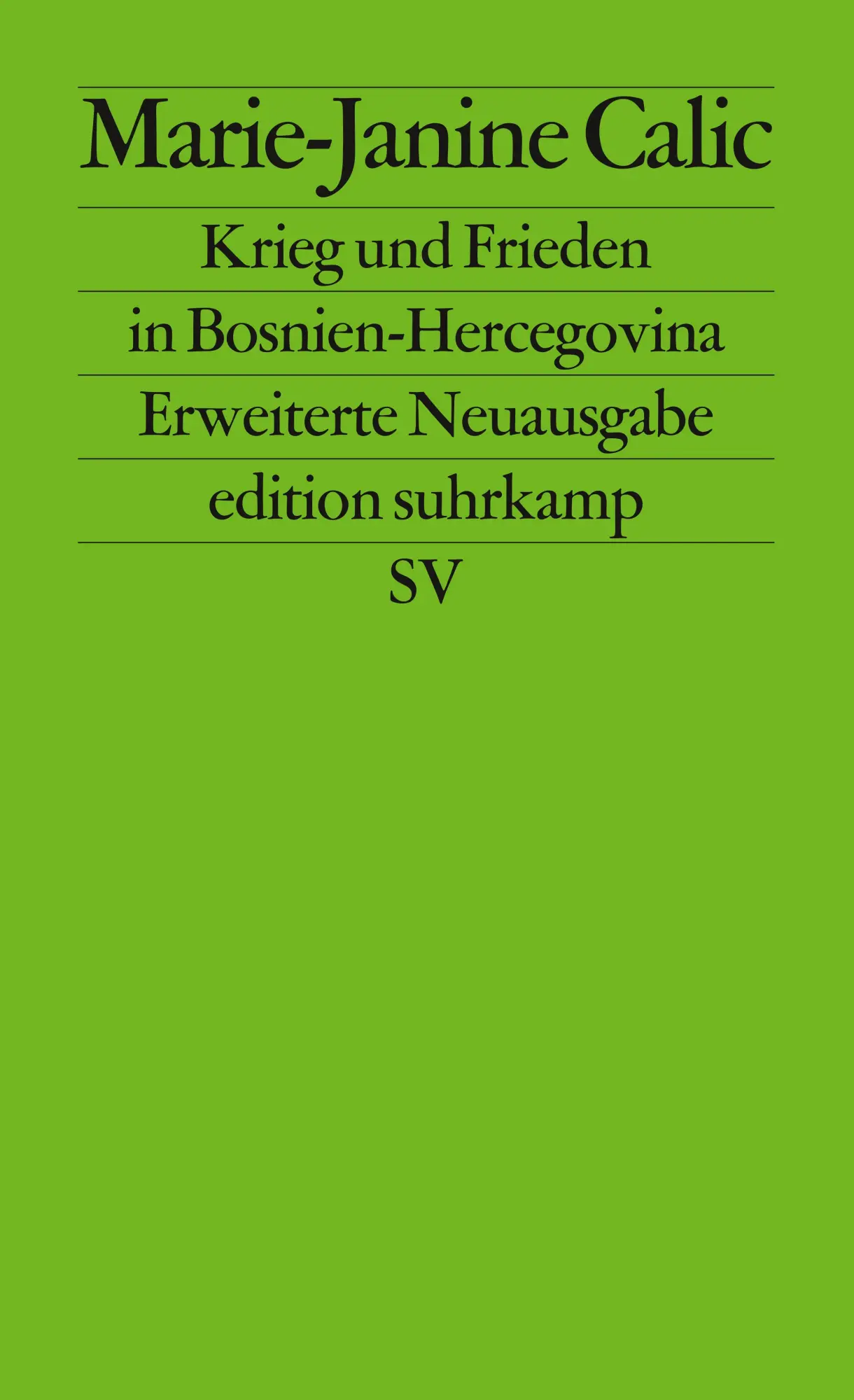 Cover: 9783518119433 | Der Krieg in Bosnien-Hercegovina | Marie-Janine Calic | Taschenbuch