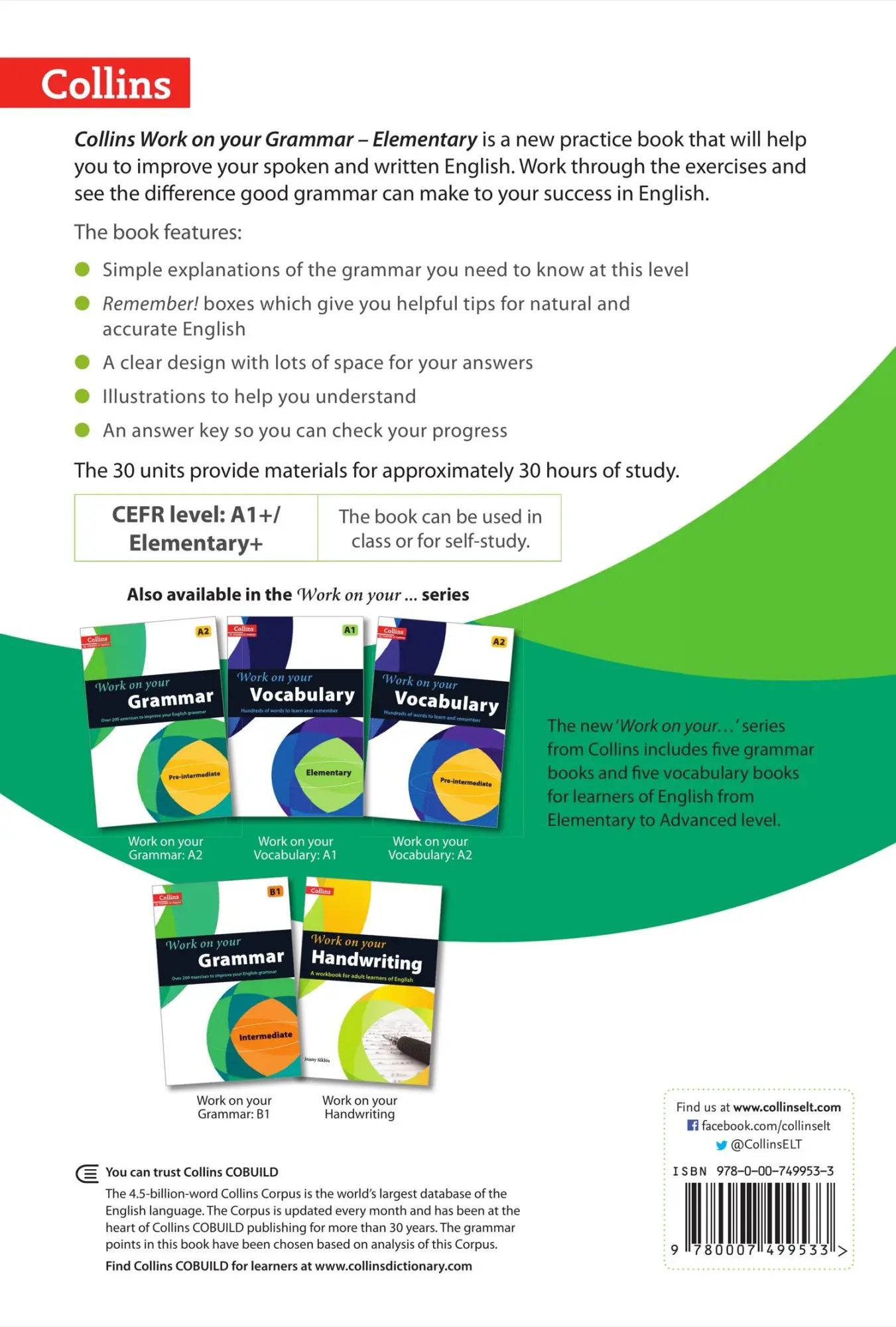 Rückseite: 9780007499533 | Grammar | A1 | Collins Uk | Taschenbuch | Kartoniert / Broschiert